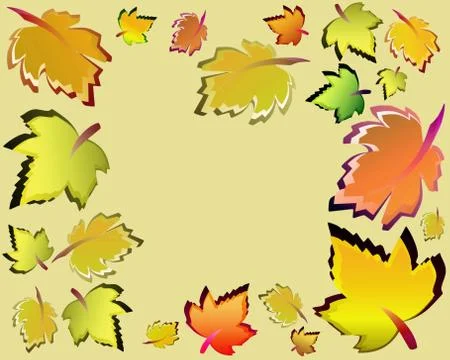 Autumn. Falling maple leaves Stock Illustration
