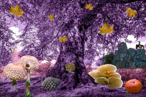 An Autumn Fantasy image as a background Stock Illustration