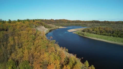 Autumn far north river Stock Footage 250513388