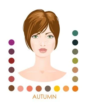 Autumn female type. Vector Stock Illustration