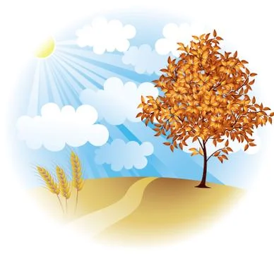 Autumn field 스톡 일러스트