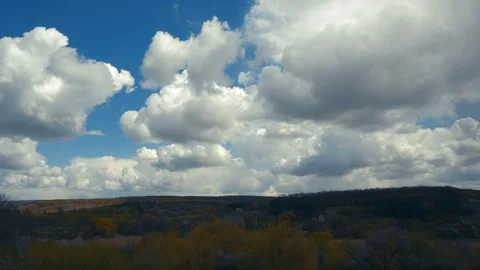 Autumn fields and forest with clouds timelapse 스톡 동영상 75249789