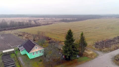 Autumn fields with quadcopter, flying drone Stock Footage 225401149