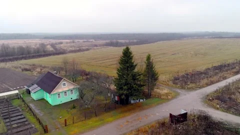 Autumn fields with quadcopter, flying drone Stock Footage 225401258