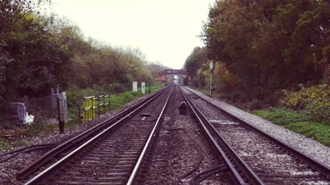 Autumn Fields - Train Line Stock Footage 166321872