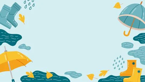 Autumn flat design vector background fall leaves Stock Illustration