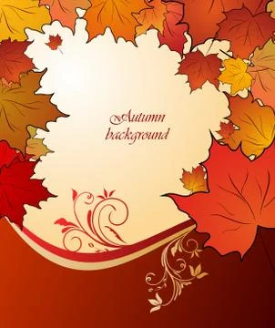 Autumn floral background Stock Illustration