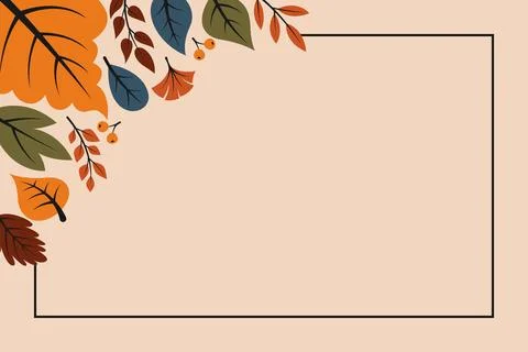 Autumn Floral Frames &amp; Borders Stock Illustration