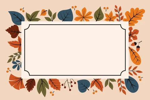 Autumn Floral Frames &amp; Borders Stock Illustration