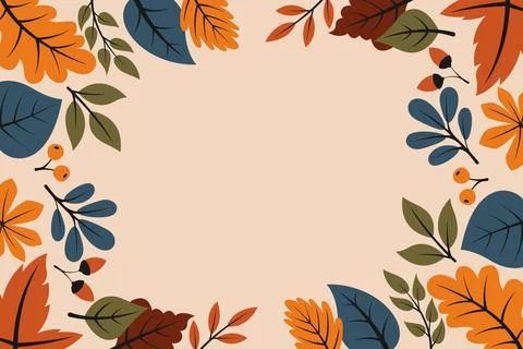Autumn Floral Frames &amp; Borders Stock Illustration