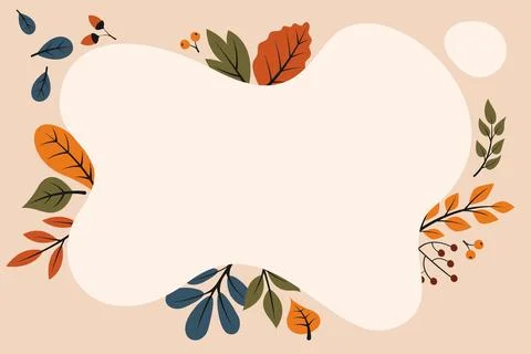 Autumn Floral Frames &amp; Borders Stock Illustration