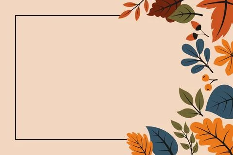 Autumn Floral Frames &amp; Borders Stock Illustration