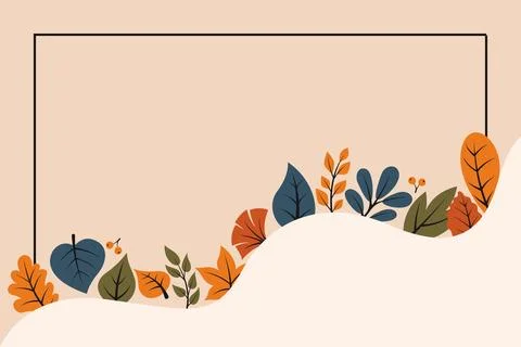 Autumn Floral Frames &amp; Borders Stock Illustration
