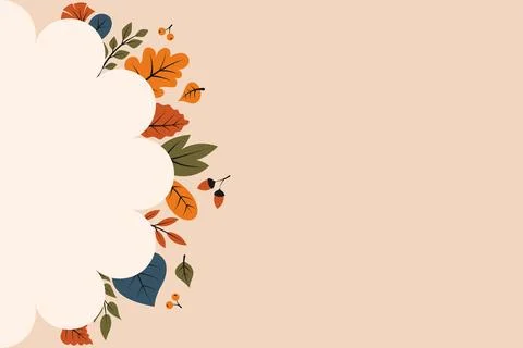 Autumn Floral Frames &amp; Borders Stock Illustration