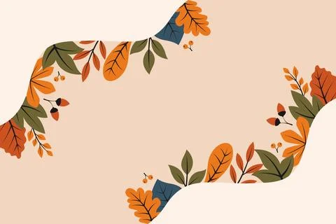 Autumn Floral Frames &amp; Borders Stock Illustration