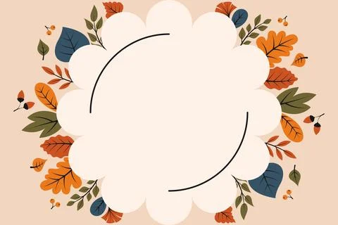 Autumn Floral Frames &amp; Borders Stock Illustration