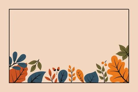 Autumn Floral Frames &amp; Borders Stock Illustration