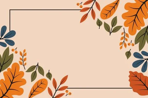 Autumn Floral Frames &amp; Borders Stock Illustration