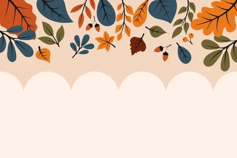 Autumn Floral Frames &amp; Borders Stock Illustration