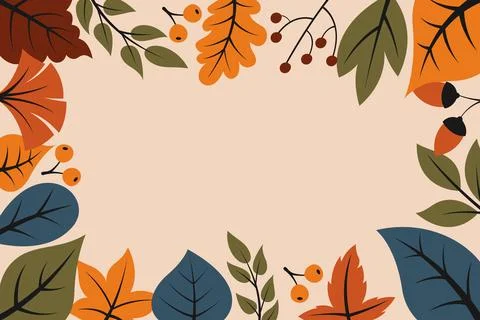 Autumn Floral Frames &amp; Borders Stock Illustration