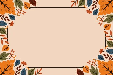 Autumn Floral Frames &amp; Borders Stock Illustration