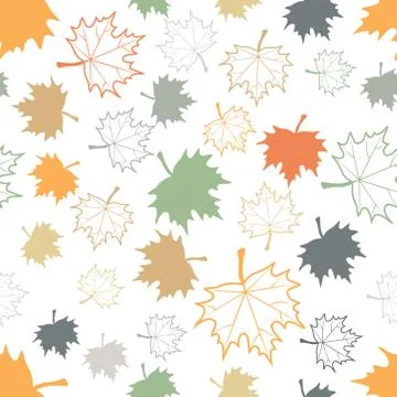 Autumn foliage. Fall Maple leaf seamless pattern. Flat design. Modern leaf Stock Illustration