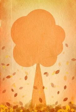Autumn foliage poster Illustrazione stock