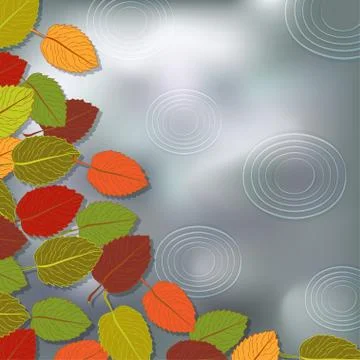 Autumn foliage rain background Stock Illustration