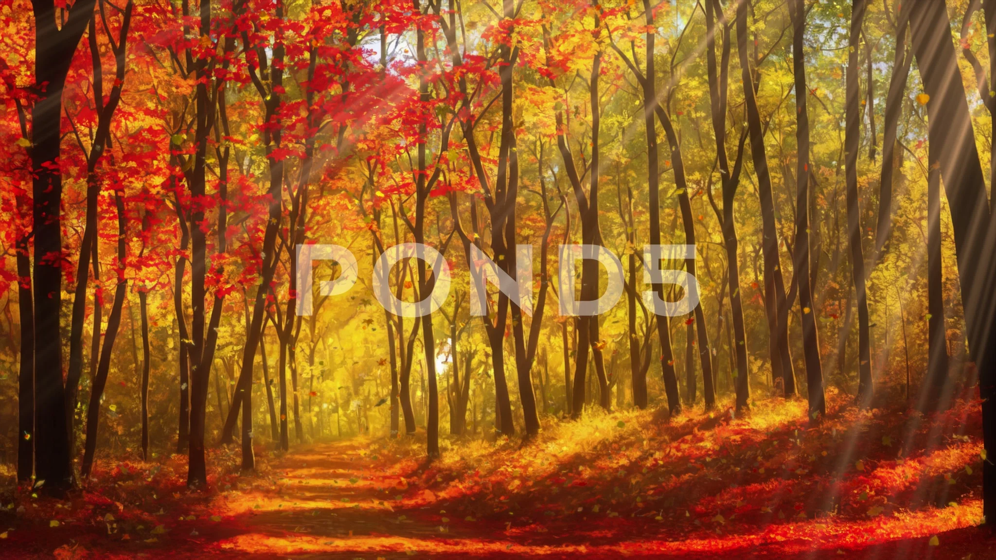 prompthunt anime background art autumn forest by a lake
