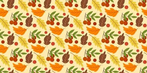 Autumn forest atmospheric seamless pattern Stock Illustration