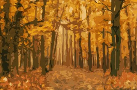 Autumn forest background. Vector graphics on the theme of landscape Stock-Illustration