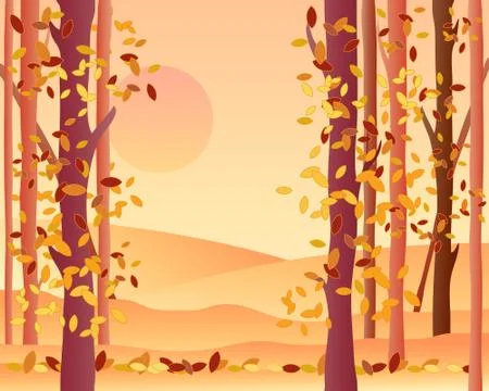 Autumn forest Stock Illustration