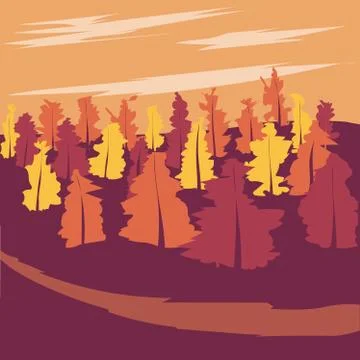 Autumn forest Stock Illustration