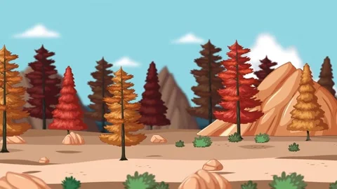 Autumn Forest Landscape Animation Vídeo Stock 292230468