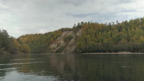Autumn forest over the river Video stock 170812696