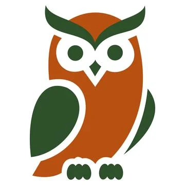 Autumn forest owl wise bird wildlife icon Stock Illustration