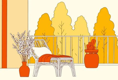 Autumn Forest Path Stock Illustration