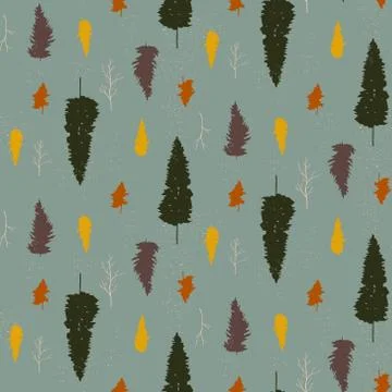 Autumn forest pattern Stock Illustration