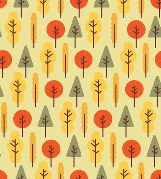 Autumn forest pattern seamless. Autumn background. vector texture. Baby fabri Illustrazione stock