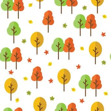Autumn forest seamless pattern Illustrazione stock