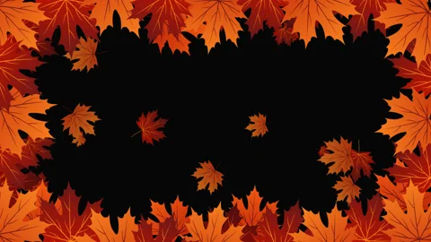 Autumn frame with falling leaves and alpha channel Stock Footage 119419911
