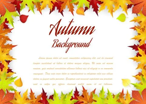 Autumn Frame With Falling Maple Leaves Illustrazione stock