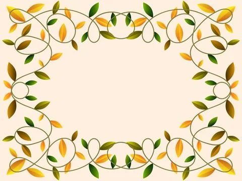 Autumn frame with leaves gradient colors green and yellow. Beautiful autumn.. Stock-Illustration