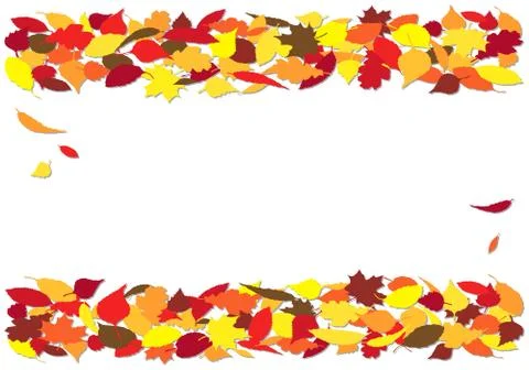 Autumn frame with leaves Stock Illustration