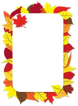 Autumn frame with leaves Stock Illustration