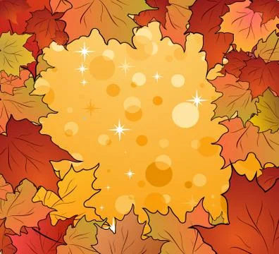 Autumn frame made in maples Stock Illustration