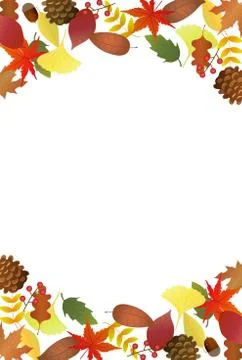 Autumn frame material Stock Illustration