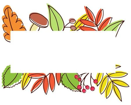 Autumn frame or copy space with cartoon falling leaves Stock Illustration