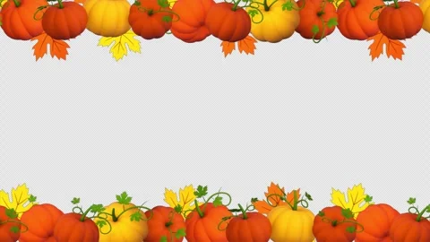 Autumn frame with pumpkins on alpha Stock Footage 317252027