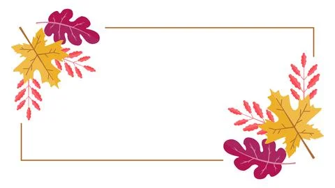 Autumn frame on white background Stock Illustration